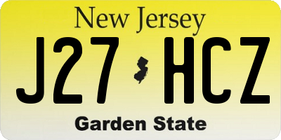 NJ license plate J27HCZ