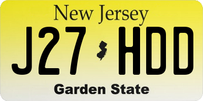 NJ license plate J27HDD