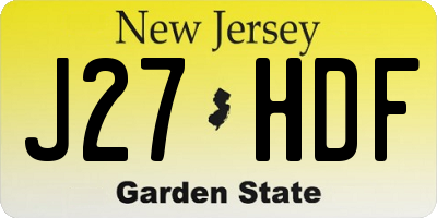 NJ license plate J27HDF