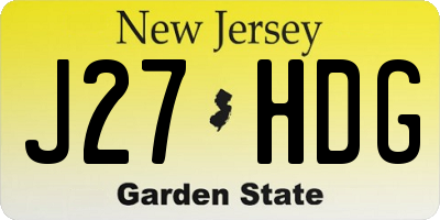 NJ license plate J27HDG