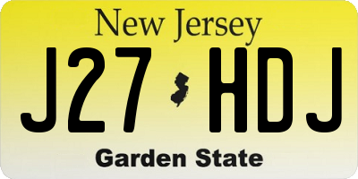 NJ license plate J27HDJ