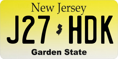 NJ license plate J27HDK