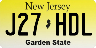 NJ license plate J27HDL