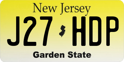 NJ license plate J27HDP