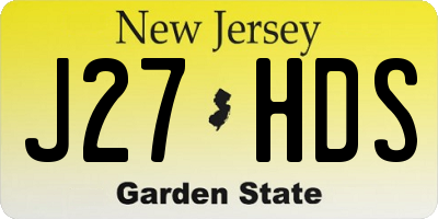 NJ license plate J27HDS