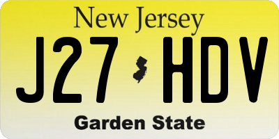 NJ license plate J27HDV