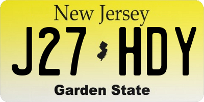 NJ license plate J27HDY