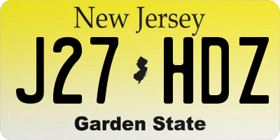 NJ license plate J27HDZ