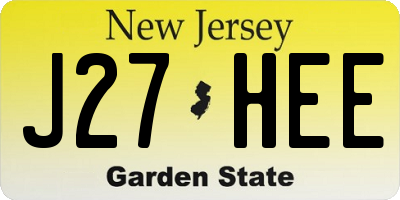 NJ license plate J27HEE