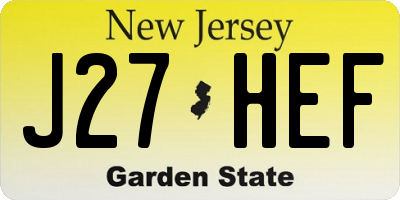NJ license plate J27HEF