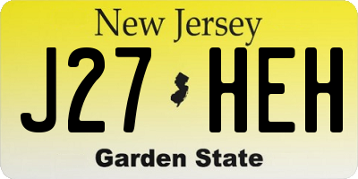 NJ license plate J27HEH