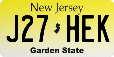 NJ license plate J27HEK