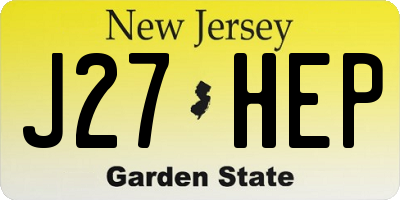 NJ license plate J27HEP