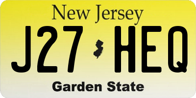 NJ license plate J27HEQ