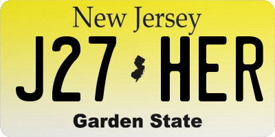 NJ license plate J27HER