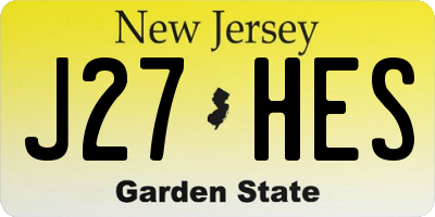 NJ license plate J27HES