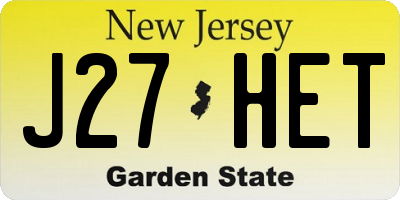 NJ license plate J27HET