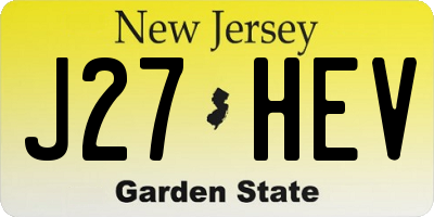 NJ license plate J27HEV