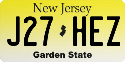 NJ license plate J27HEZ