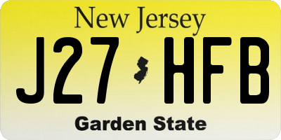 NJ license plate J27HFB