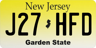 NJ license plate J27HFD