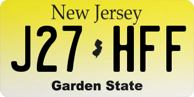 NJ license plate J27HFF