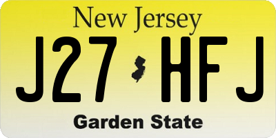 NJ license plate J27HFJ