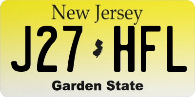 NJ license plate J27HFL