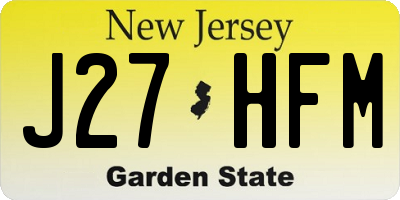 NJ license plate J27HFM
