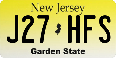 NJ license plate J27HFS
