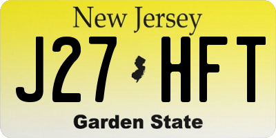 NJ license plate J27HFT