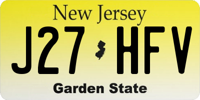 NJ license plate J27HFV