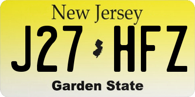 NJ license plate J27HFZ