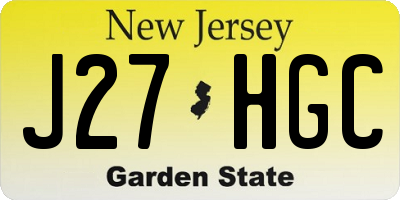 NJ license plate J27HGC