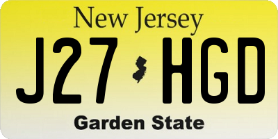 NJ license plate J27HGD