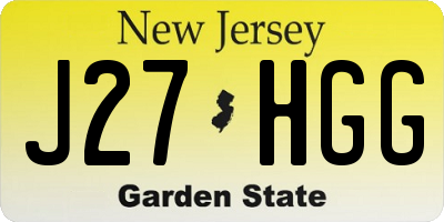 NJ license plate J27HGG