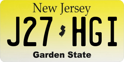 NJ license plate J27HGI