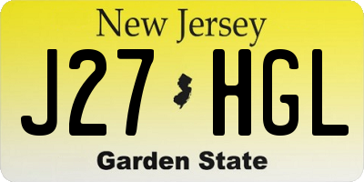 NJ license plate J27HGL