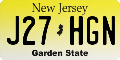 NJ license plate J27HGN