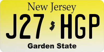 NJ license plate J27HGP