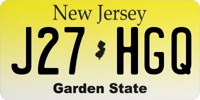 NJ license plate J27HGQ