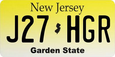 NJ license plate J27HGR