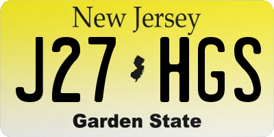 NJ license plate J27HGS