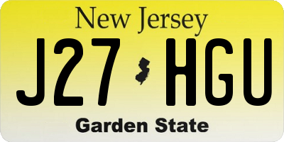 NJ license plate J27HGU