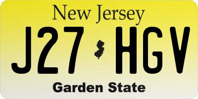 NJ license plate J27HGV