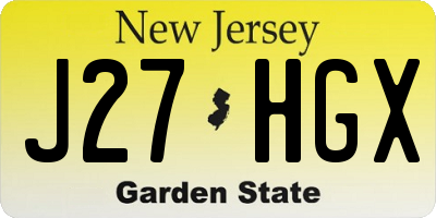 NJ license plate J27HGX