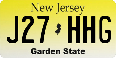 NJ license plate J27HHG