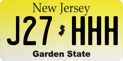 NJ license plate J27HHH