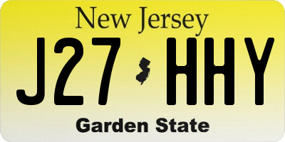 NJ license plate J27HHY