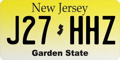 NJ license plate J27HHZ